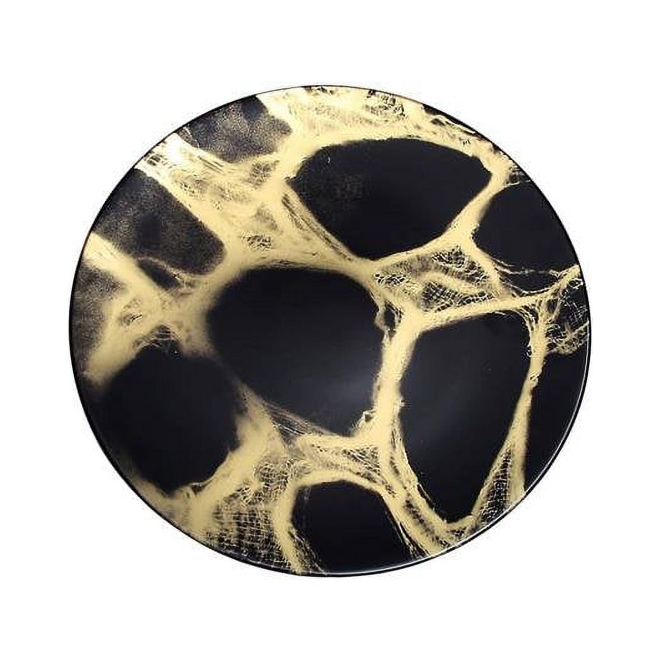 Classic Touch Mc1081 Marbleized Chargers, Black & Gold - Set Of 4