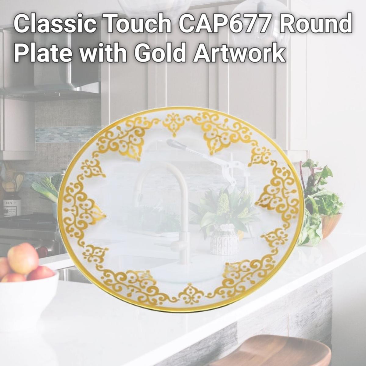 Picture of Classic Touch CAP677 Round Plate with Gold Artwork
