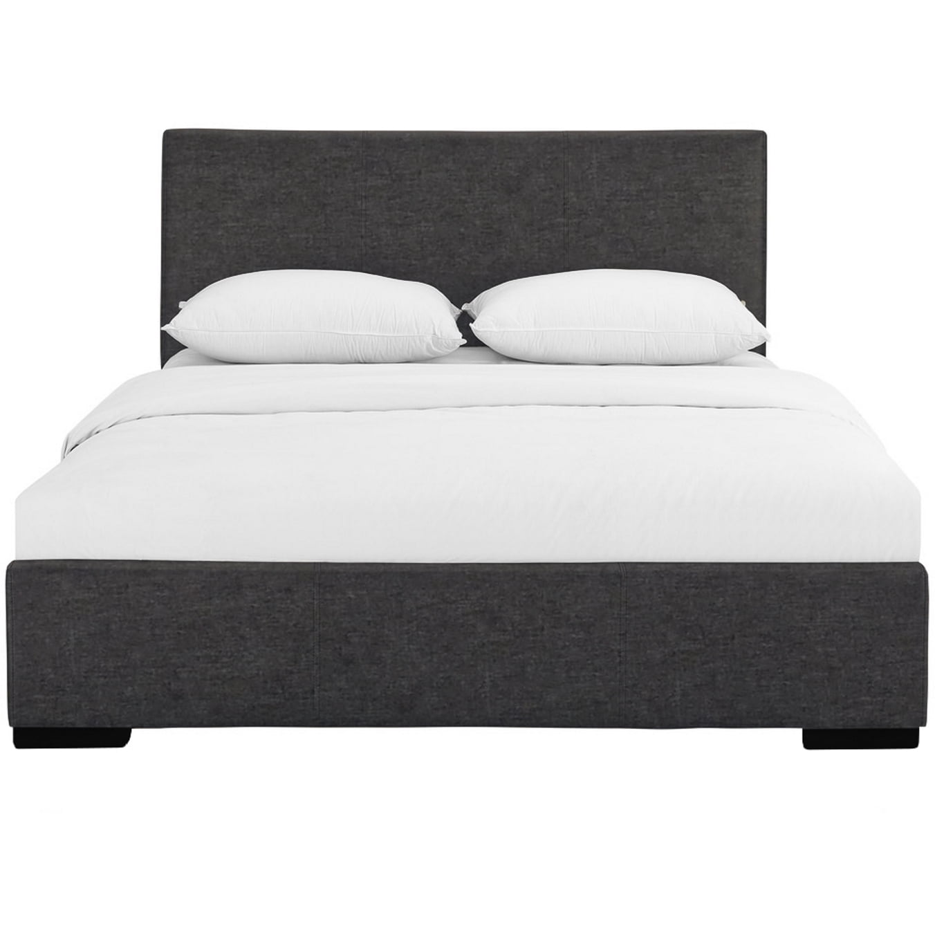 86342 In. Indes Upholstered Platform Bed, Grey, Queen Size - 85.4 X 63.4 X 34.8 In.