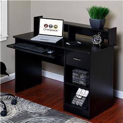 Comfort Products 50-ld0105 Essential Computer Desk Hutch With Pull-out Keyboard - Black