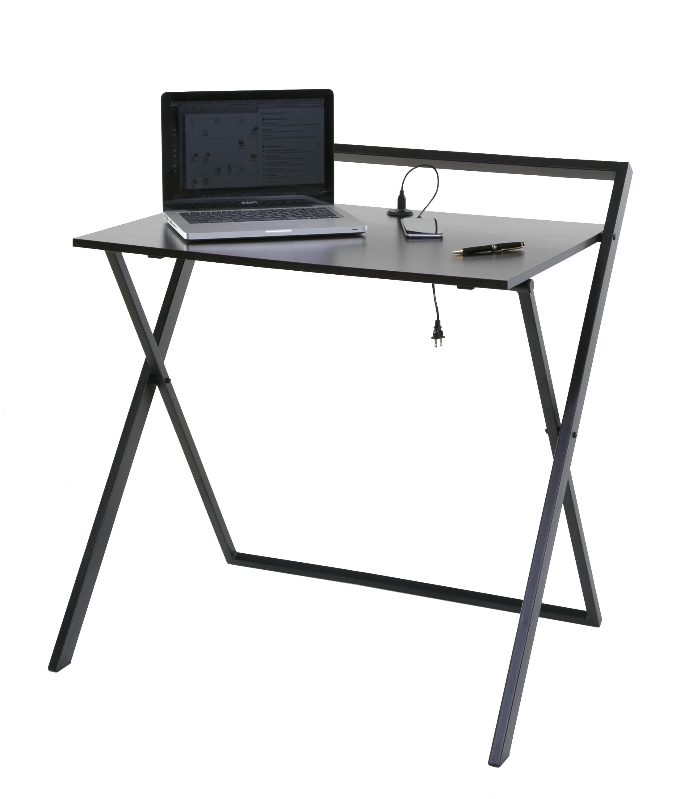 Comfort Products 50-1020qa05 34.75 X 32.25 X 24.5 In. No Assembly Required Desk With Dual Usb Charger, Black