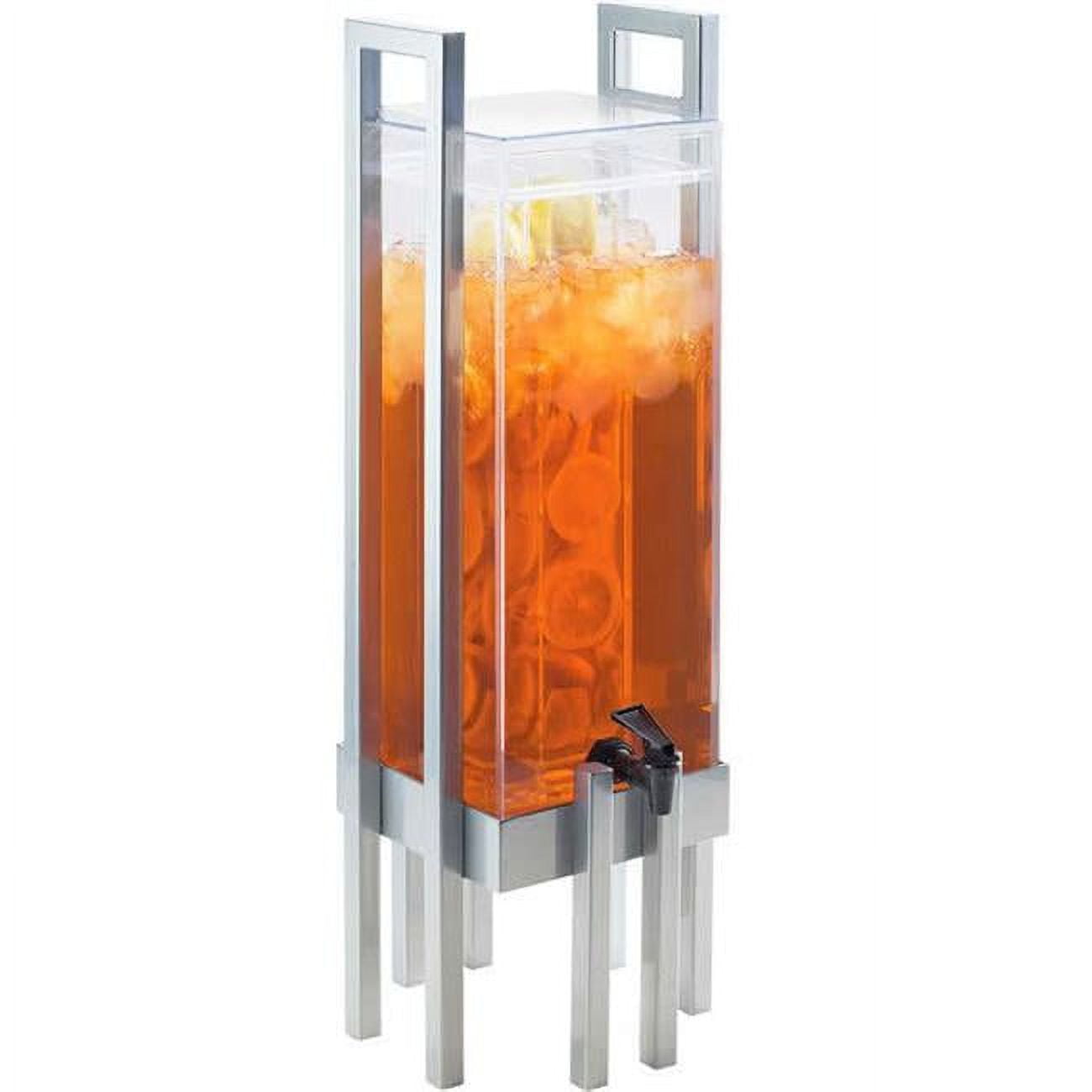 3302-3inf-74 3 Gal Silver Infusion Chamber One By One Acrylic Beverage Dispenser - Clear & Silver