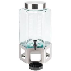 1111inf-55 2 Gal Stainless Steel Cutout Beverage Dispenser With Ice Chamber - Green & Silver