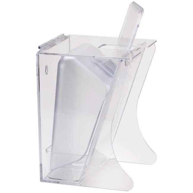 792 64 Oz Polycarbonate Freestanding Ice Scoop Holder - Clear