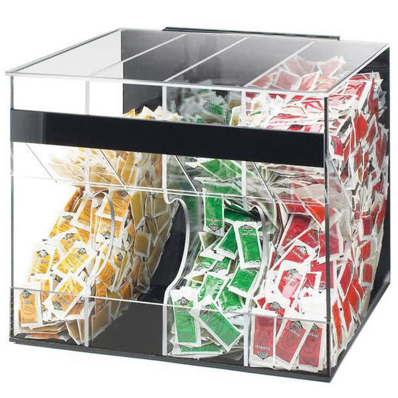 866 High Volume 4 Section Condiment Packet Dispenser - Clear