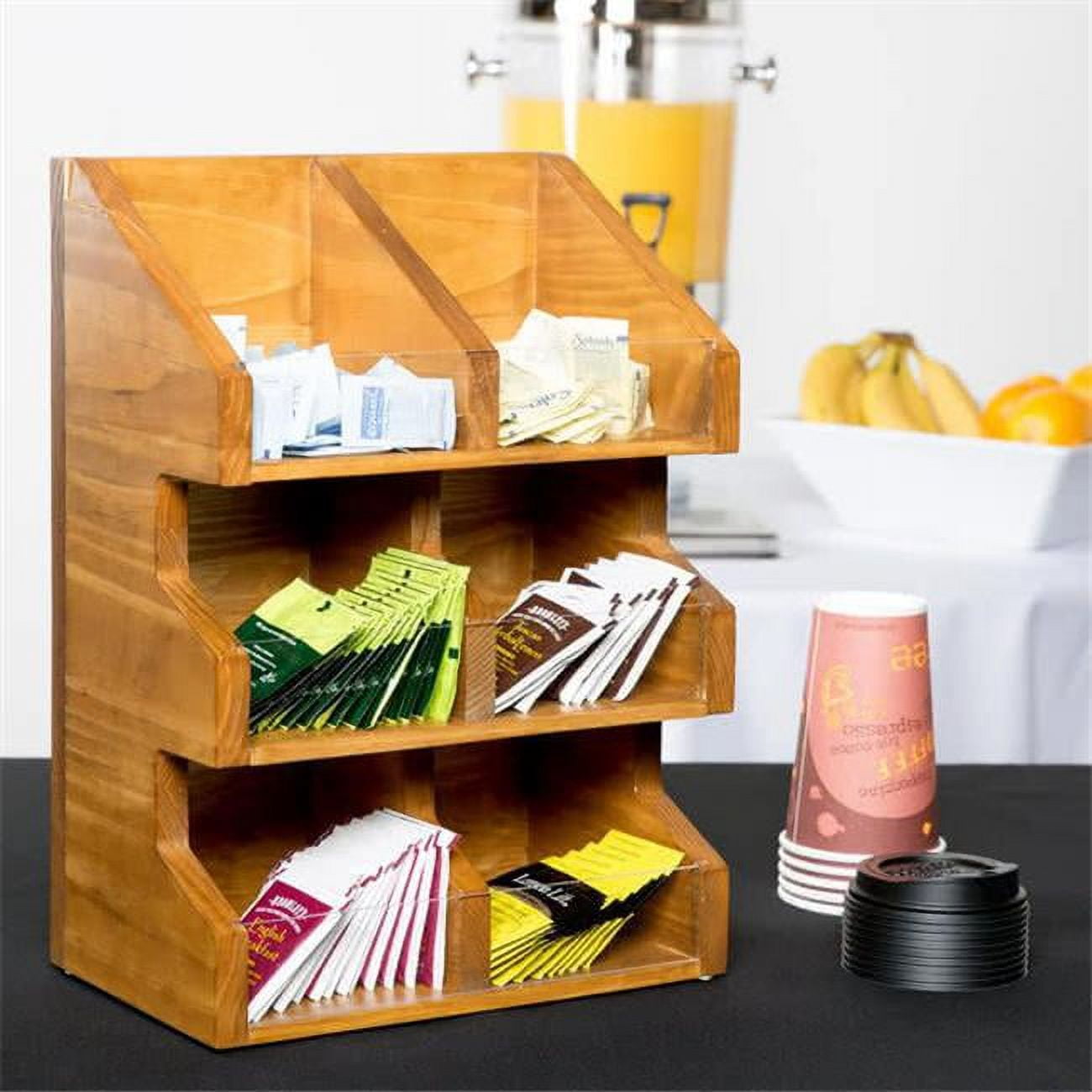 2054-99 Madera 6 Section Condiment Display - Brown
