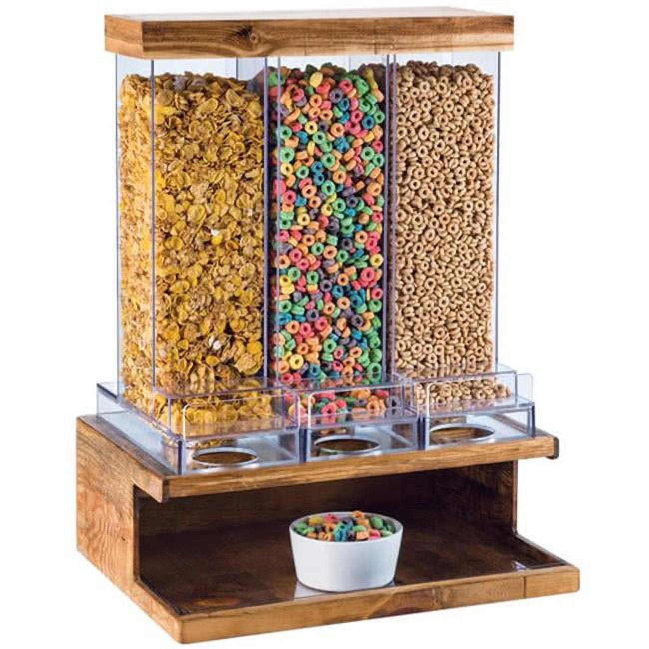 3434-99 Madera Cereal Dispenser 3-section - Brown