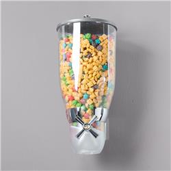 3512-1-39 Single Triple Canister Cylinder Cereal Dispenser Silver Wall