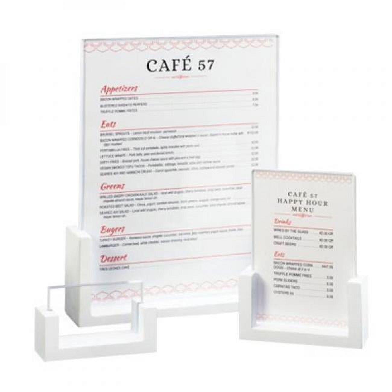 1510-46-15 U-style Menu & Card Holder With White Frame - 5 X 1.5 X 7 In.