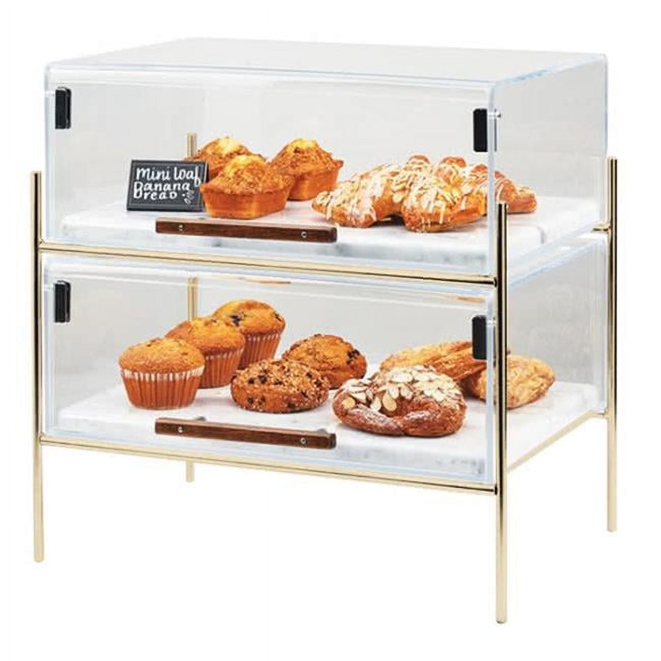 3706-1511-46 Mid-century Pastry Display Case - Brass - 16.25 X 11.25 X 18 In.