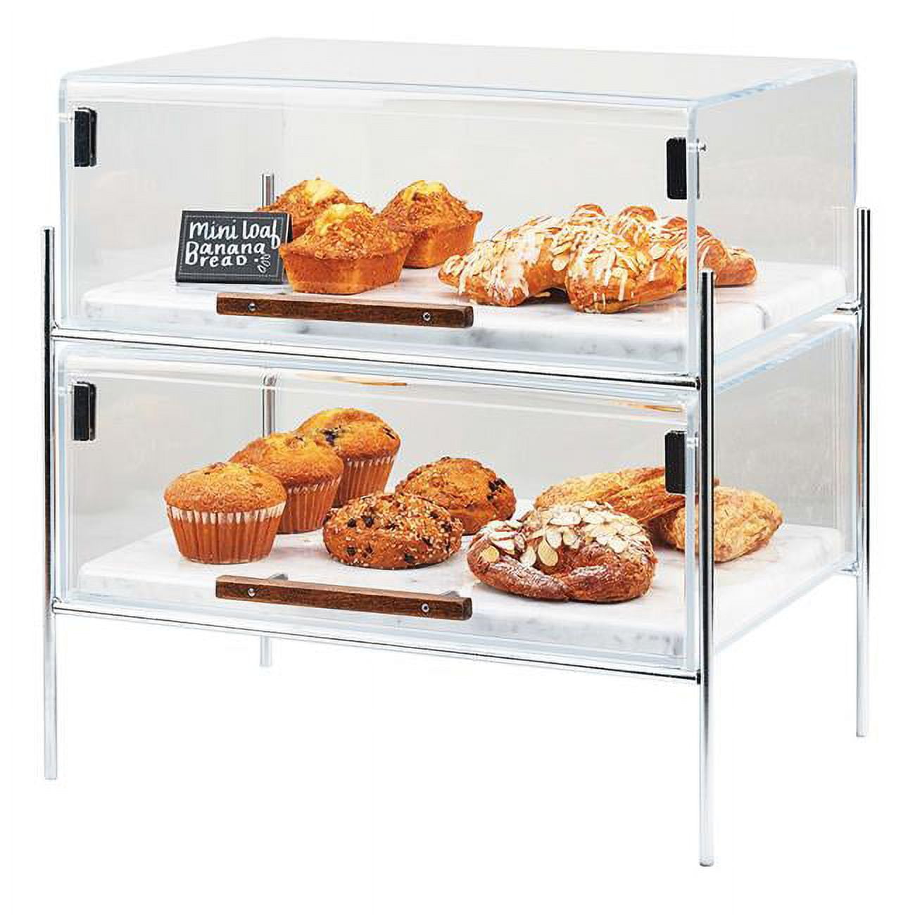 3706-1813-49 Mid-century Pastry Display Case With Chrome Frame - 19.5 X 13.5 X 18 In.