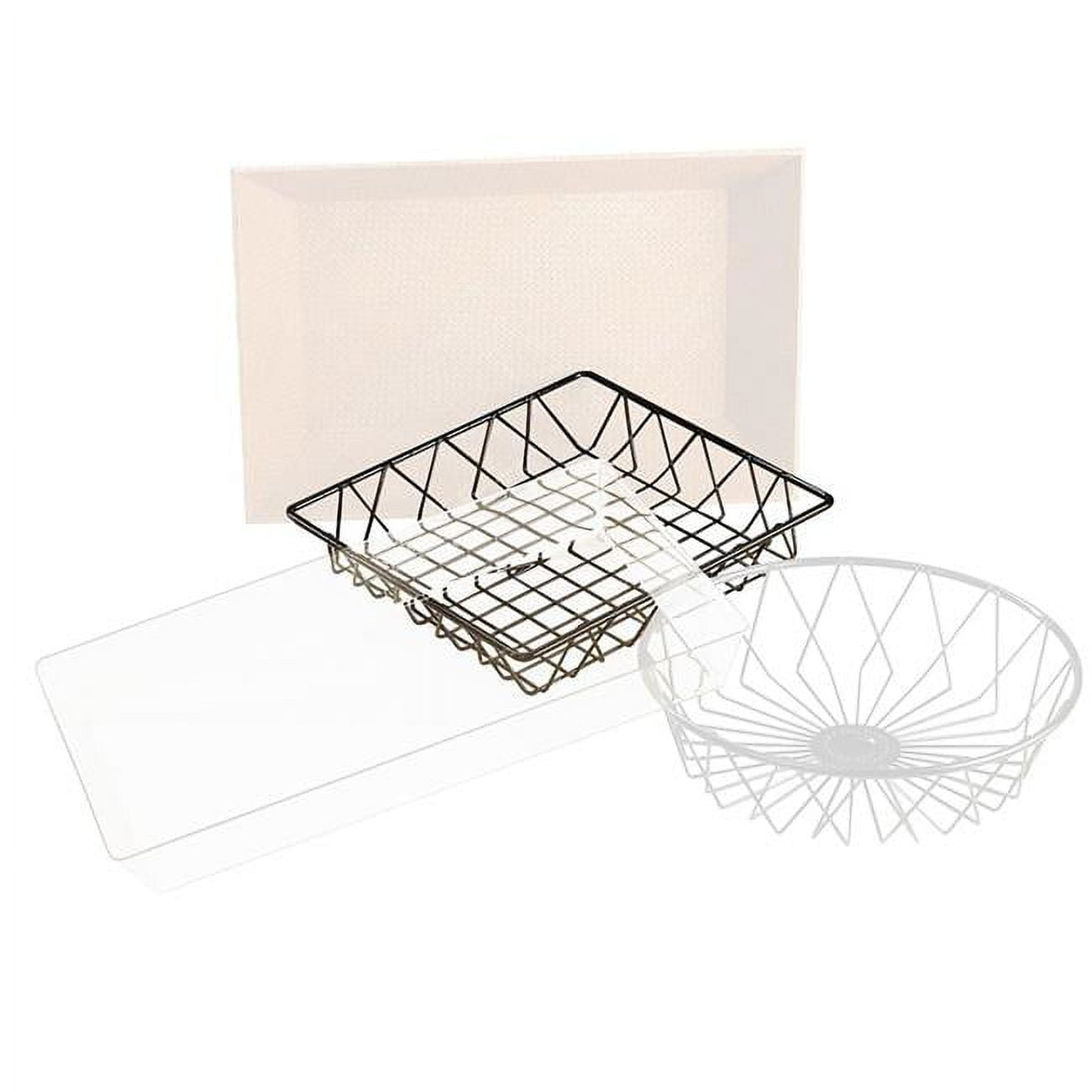 1293tray Black Square Wire Basket - 12 X 12 X 3 In.