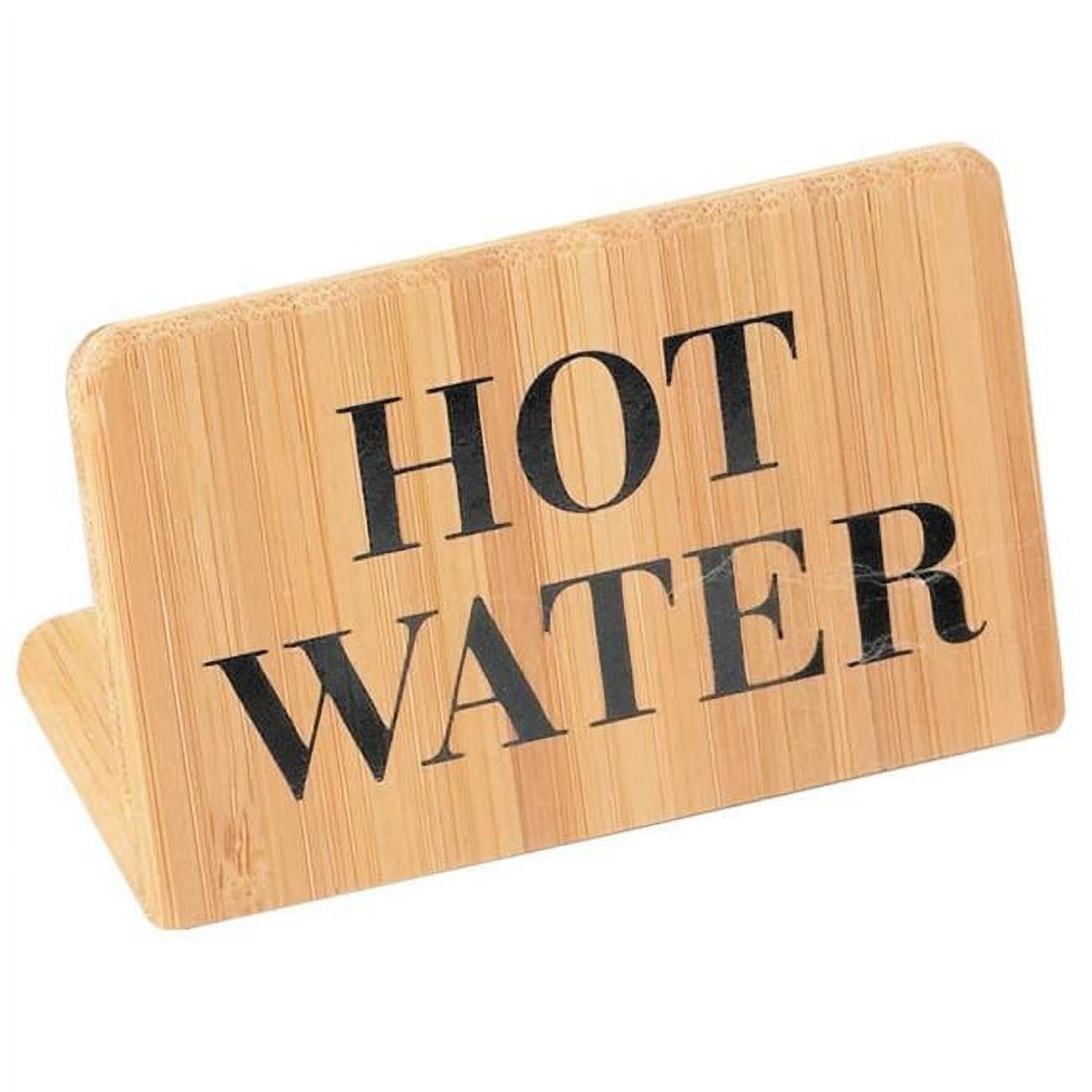 606-3 Bamboo Hot Water Beverage Sign - 3 X 1 X 2 In.