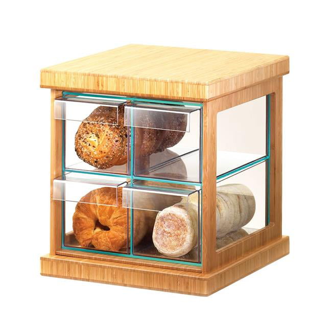 1718-60 Bamboo Four Drawer Bread Case - 16.5 X 15 X 15 In.