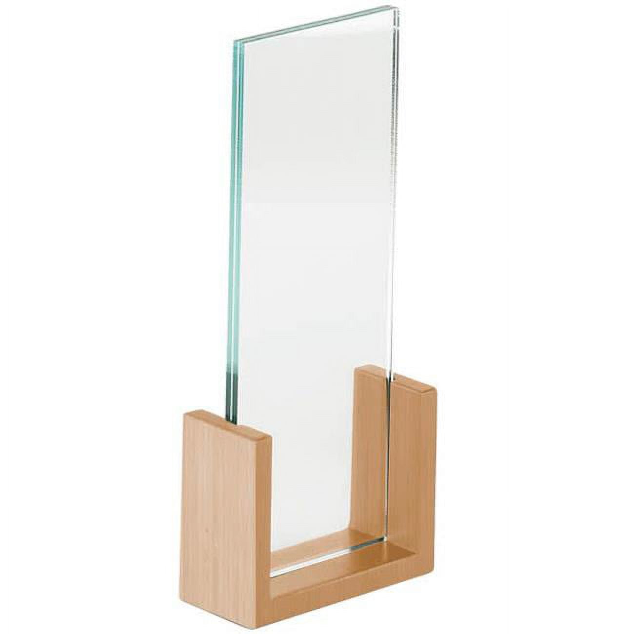 1510-411-60 U-style Menu & Card Holder With Bamboo Frame - 5 X 1.5 X 12 In.