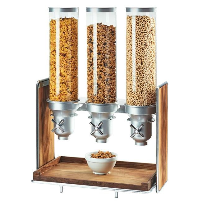 3720-49 4.5 Ltr Chrome Mid-century Cereal Dispenser With 3 Cylinders - 19.5 X 12 X 28.5 In.