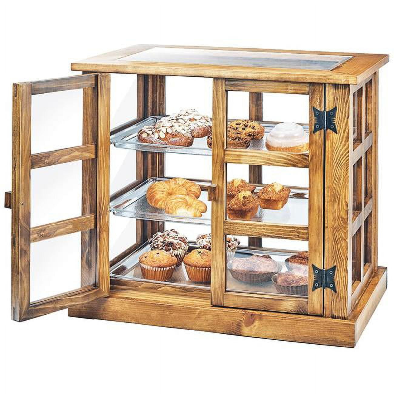 3621-99 Madera Reclaimed Wood 3 Tier Paneled Bakery Display Case - 17 X 25 X 23 In.