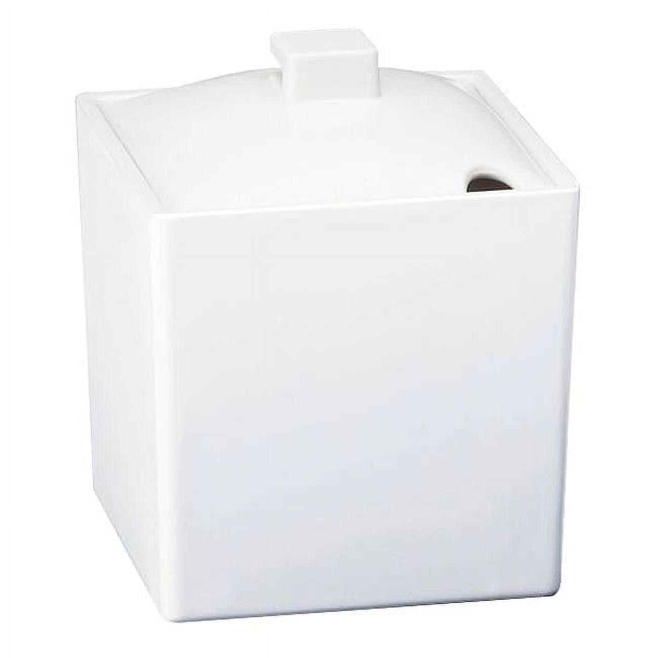 1432-15n Eco Modern White Melamine Jar With Notched Lid - 4 X 4 X 4 In.