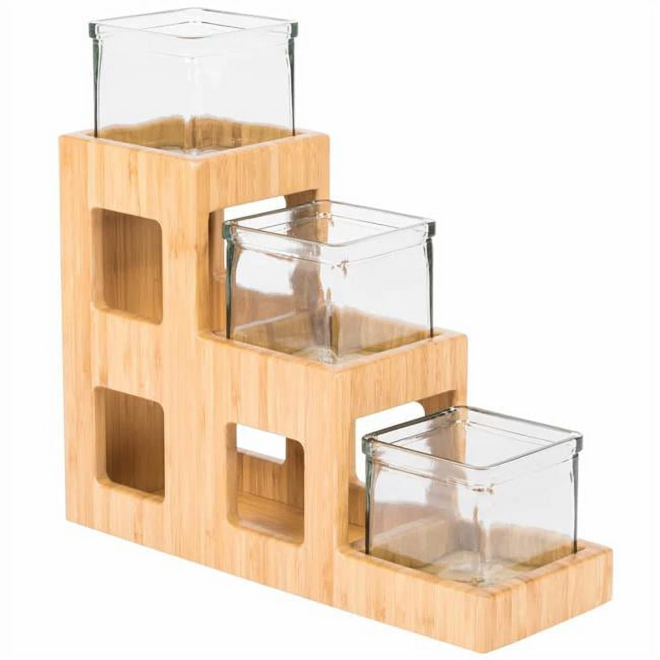 1486 3-tier Condiment Bamboo Jar Riser, Set Of 3 - 5 X 14 X 13 In.
