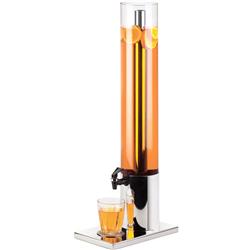 1494 1.5 Gal Beverage Dispenser With Ice Chamber - Plastic With Stainless Steel Base - 7 X 12 X 30 In.