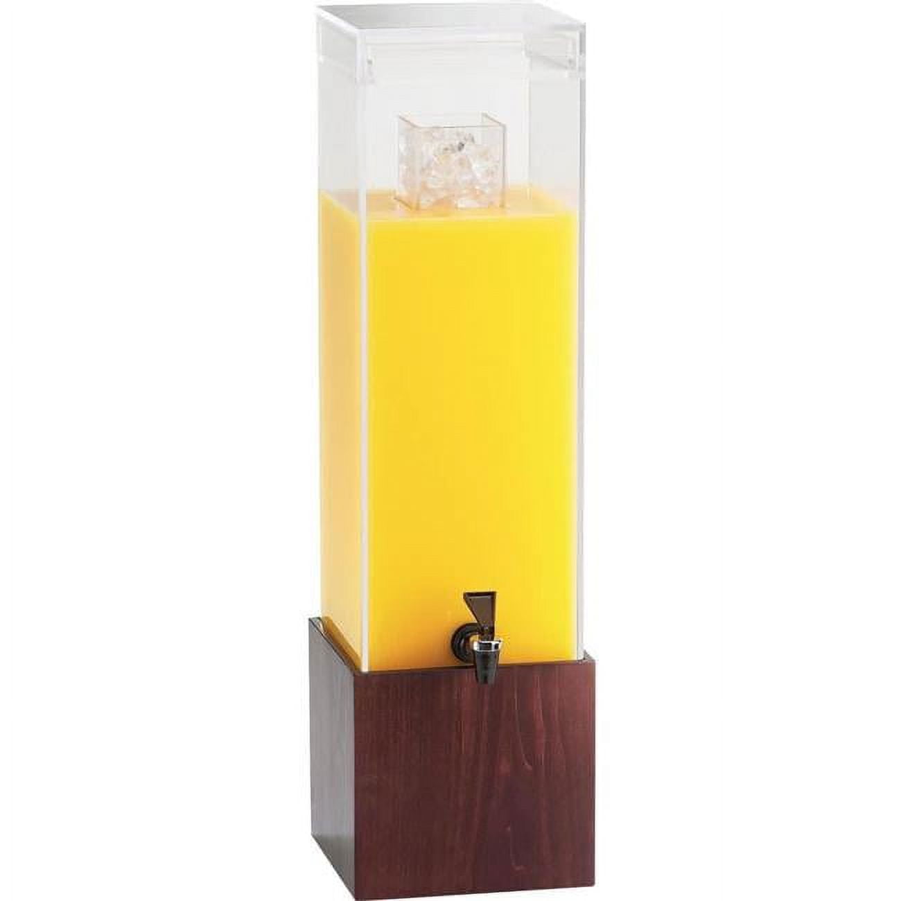 1527-3-52 3 Gal Westport Beverage Dispenser, Square - Dark Wood - 8.125 X 9.75 X 25.75 In.