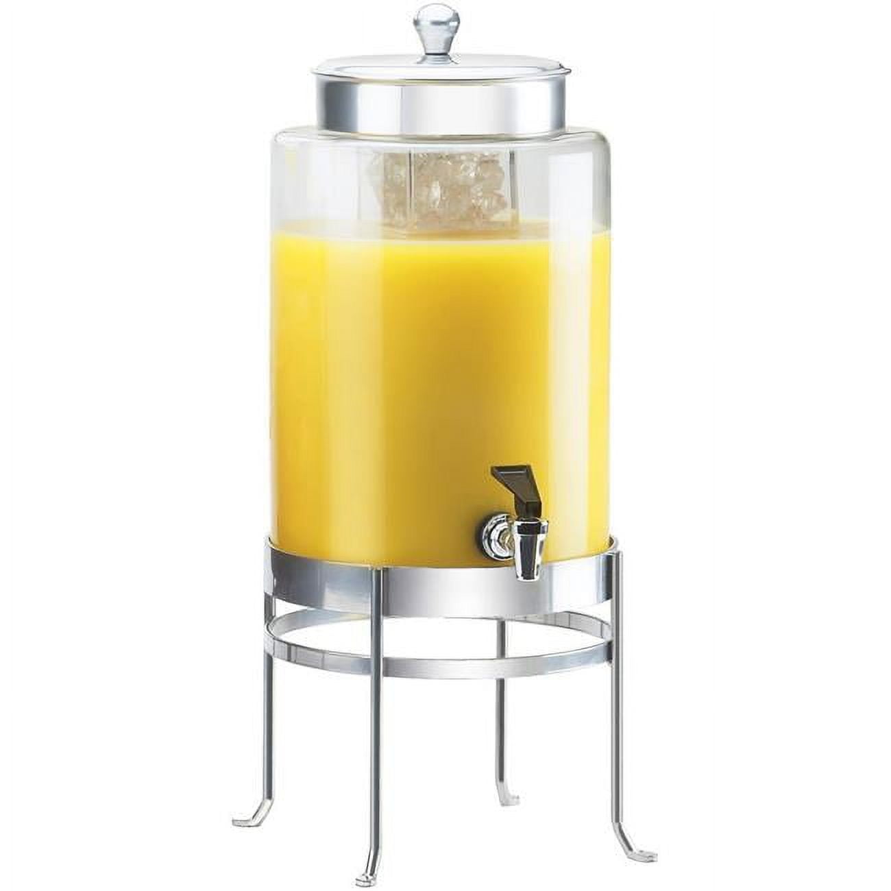 1580-2-74 2 Gal Silver Soho Glass Beverage Dispenser With Ice Chamber - 10 X 12 X 20.5 In.