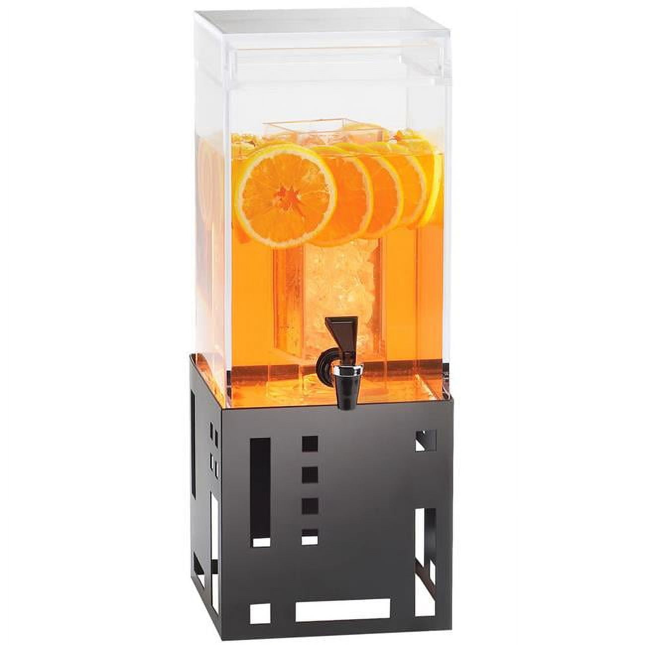 1602-1-13 1.5 Gal Black Beverage Dispenser With Ice Chamber - 7.375 X 9.375 X 17.75 In.