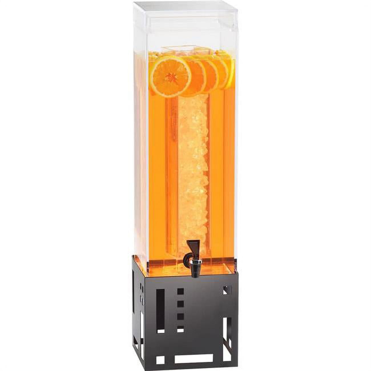 1602-3-13 3 Gal Black Beverage Dispenser With Ice Chamber - 7.375 X 9.375 X 25.75 In.