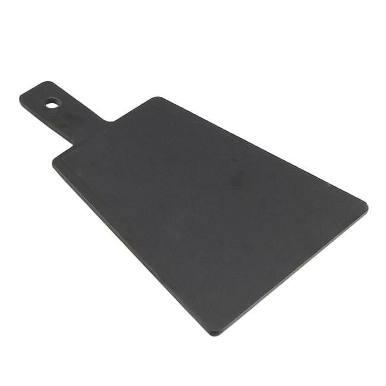 1535-12-13 Black Trapezoid Flat Bread Serving & Display Board With Handle - 11.625 X 7.875 X .25 In.