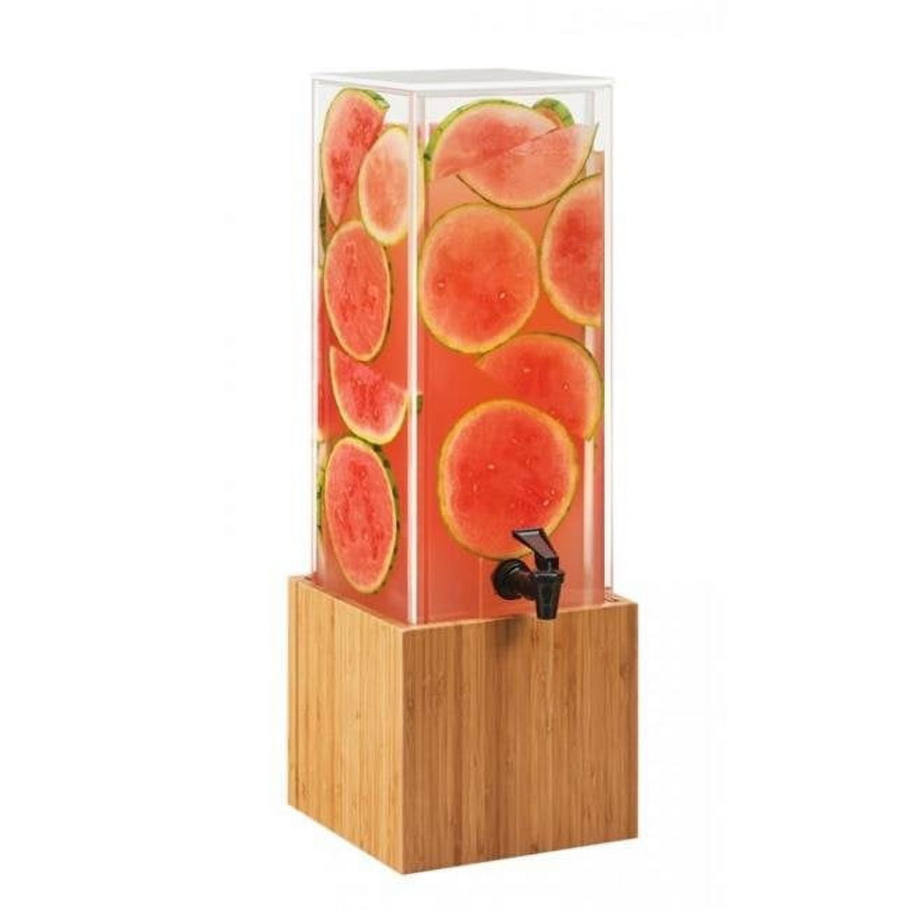 3697-3-60 Bamboo 3 Gal Beverage Dispenser With Decorative Wall - 8.125 X 9.75 X 25.75 In.
