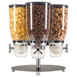22004-4-13 Black Rotating Turn & Serve Cereal Dispenser With Four 3.5 Ltr Cylinders - 13.5 Dia. X 18 In.