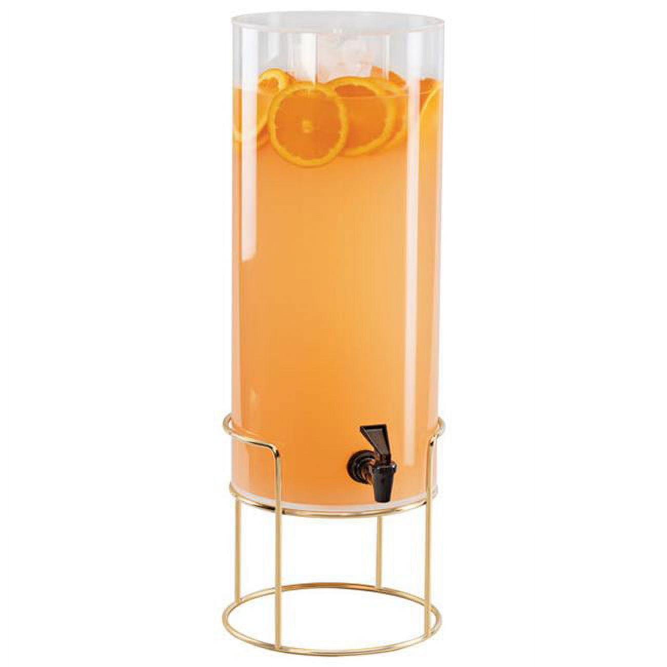 22005-3inf-46 3 Gal Round Beverage Dispenser With Infusion Chamber - Metal Base, Brass - 8.125 X 9.75 X 25.75 In.
