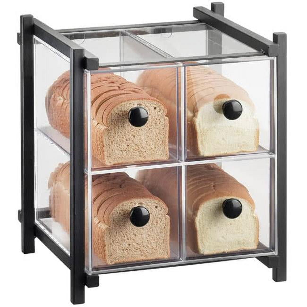 1146-13 One By One Four Drawer Bread Display Case, Black - 14 X 14.75 X 15.625 In.