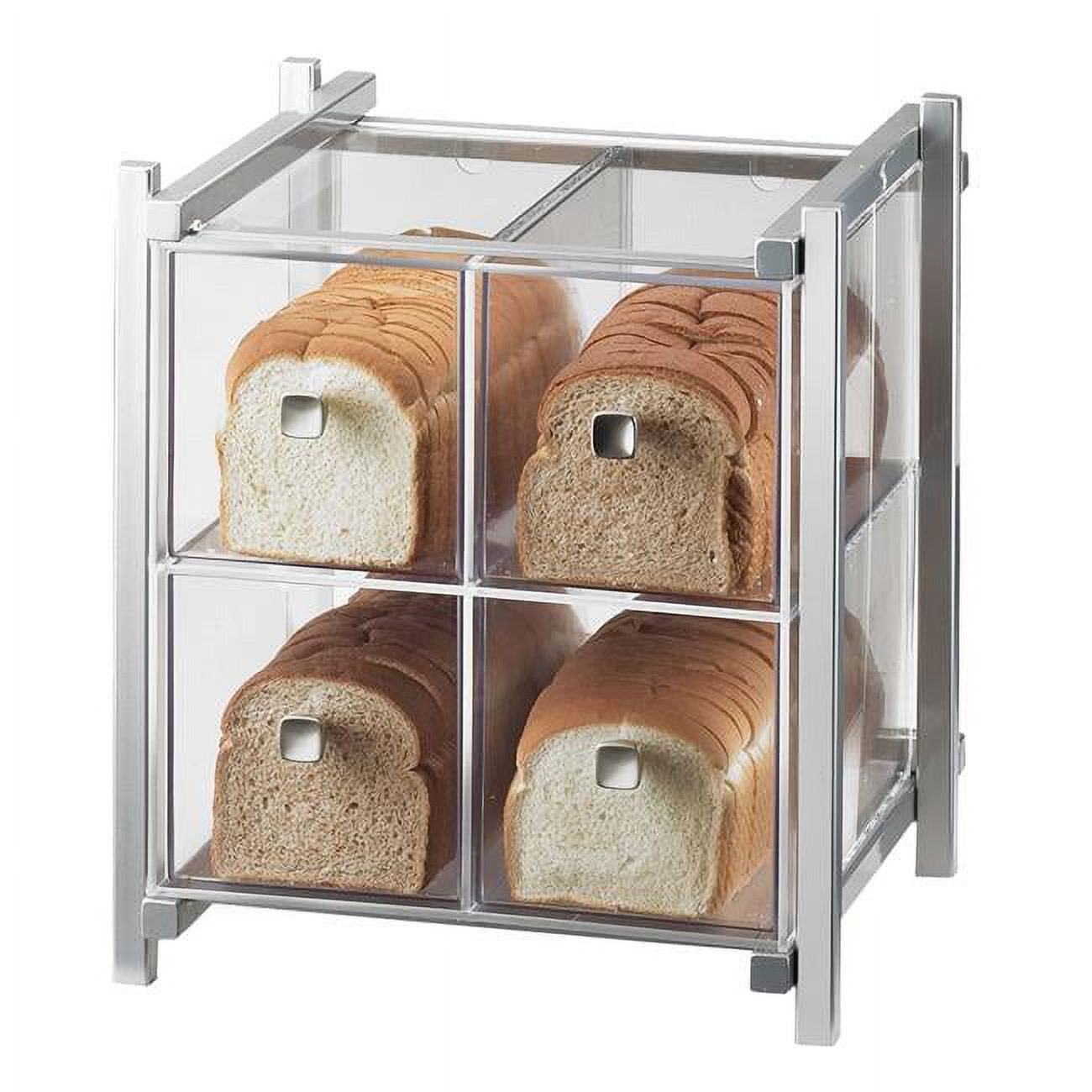 1146-74 One By One Four Drawer Bread Display Case, Silver - 14 X 14.75 X 15.625 In.