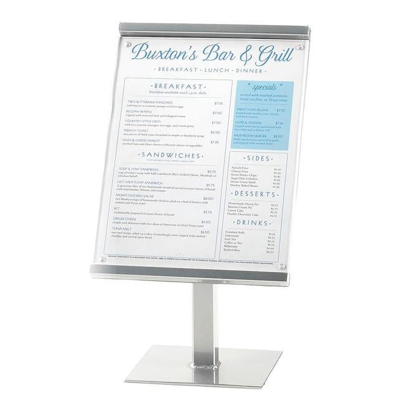1153-15-74 One By One Black Metal Magnetic Sign Display, Silver - 8.75 X 8.75 X 15.5 In.