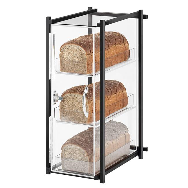 1155-13 3-tier Black Bread Display Case, Black - 9.5 X 14.125 X 19.625 In.