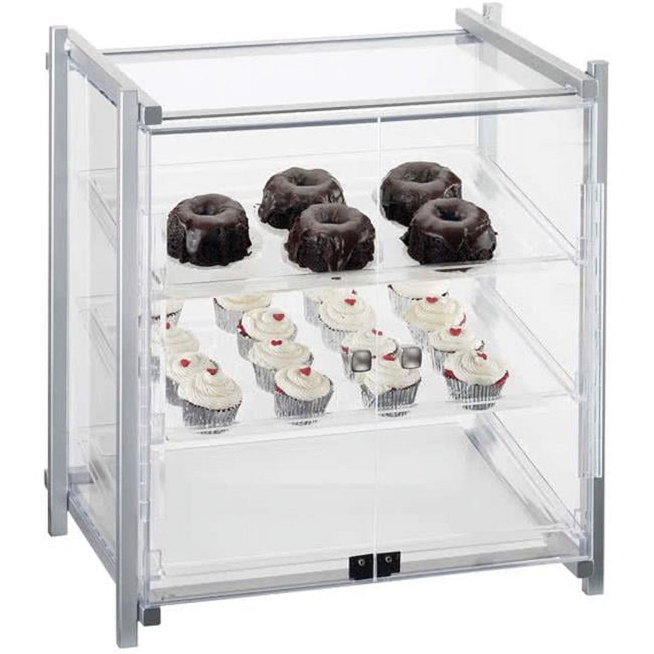 1145-s-74 One By One 3 Tier Silver Display Case With Front Doors - 20.5 X 17 X 21.875 In.