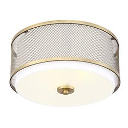 M60018nb Semi Flush - Seeded Glass Shade With Natural Brass