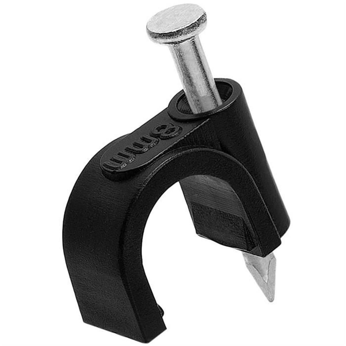 194-n Cable Clips For Rg6 8 Mm - Black - 100 Piece