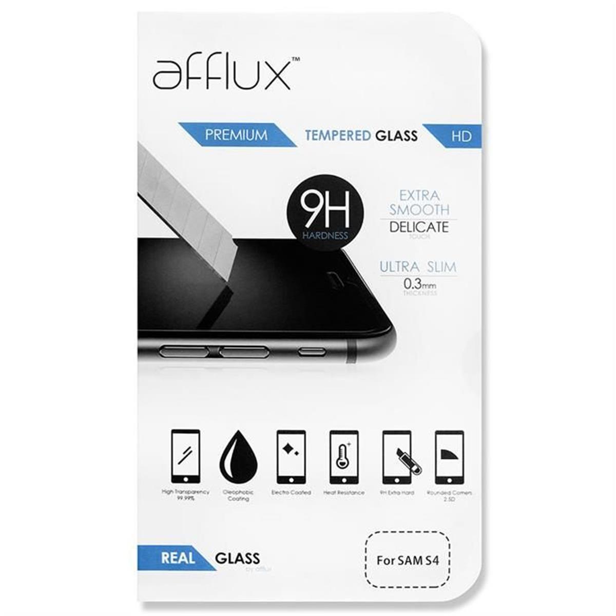 1541-n Afflux Premium Real Tempered Glass Screen Protector For Samsung Galaxy S4