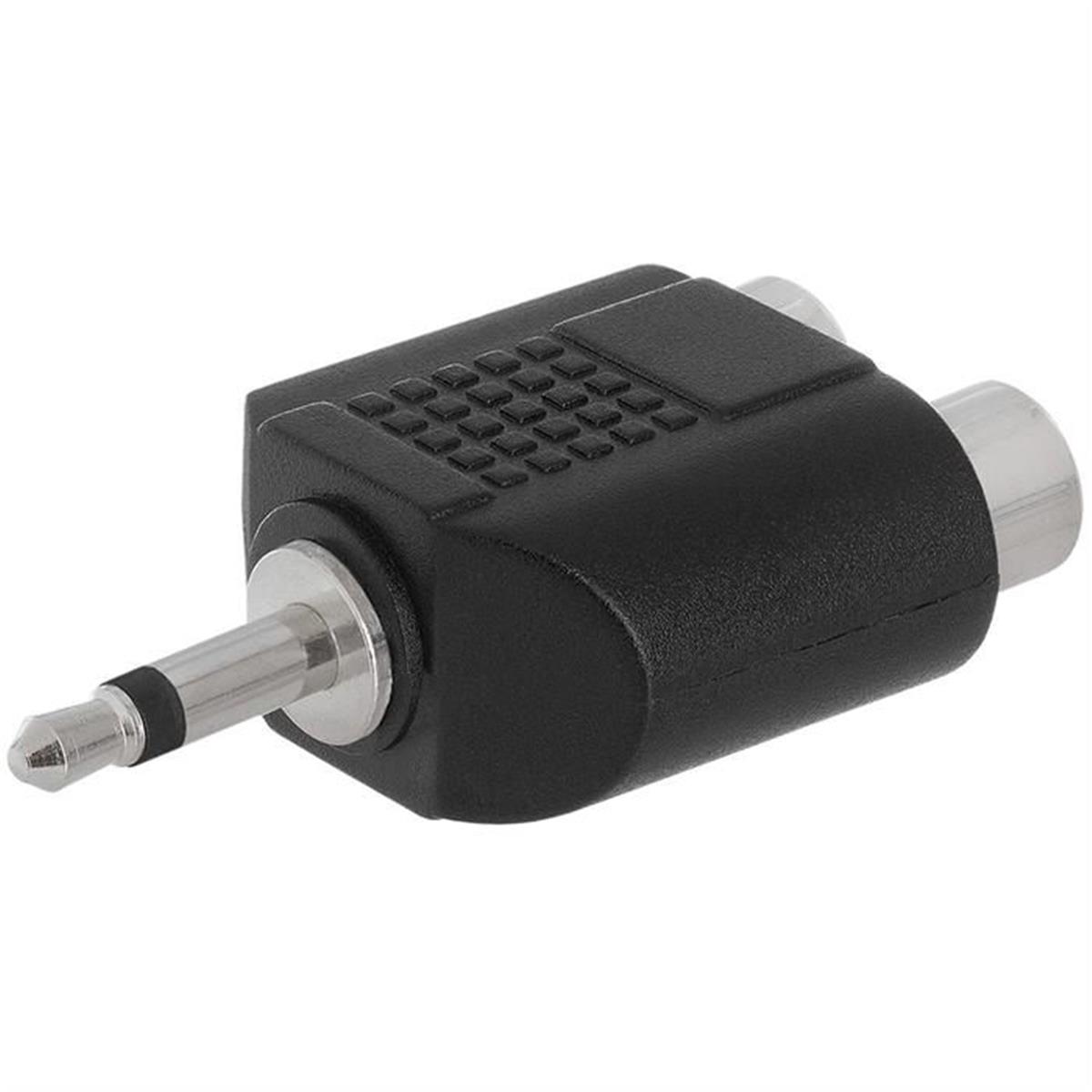 CMPLE 222-N 3.5 mm Mono Plug to 2xRCA Jack Adapter - Straight CMPLE 222-N 3.5 mm Mono Plug to 2xRCA Jack Adapter - Straight