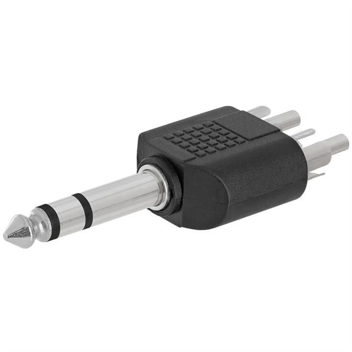230-n 6.35 Mm Stereo Plug To 2xrca Plug Adapter - Straight