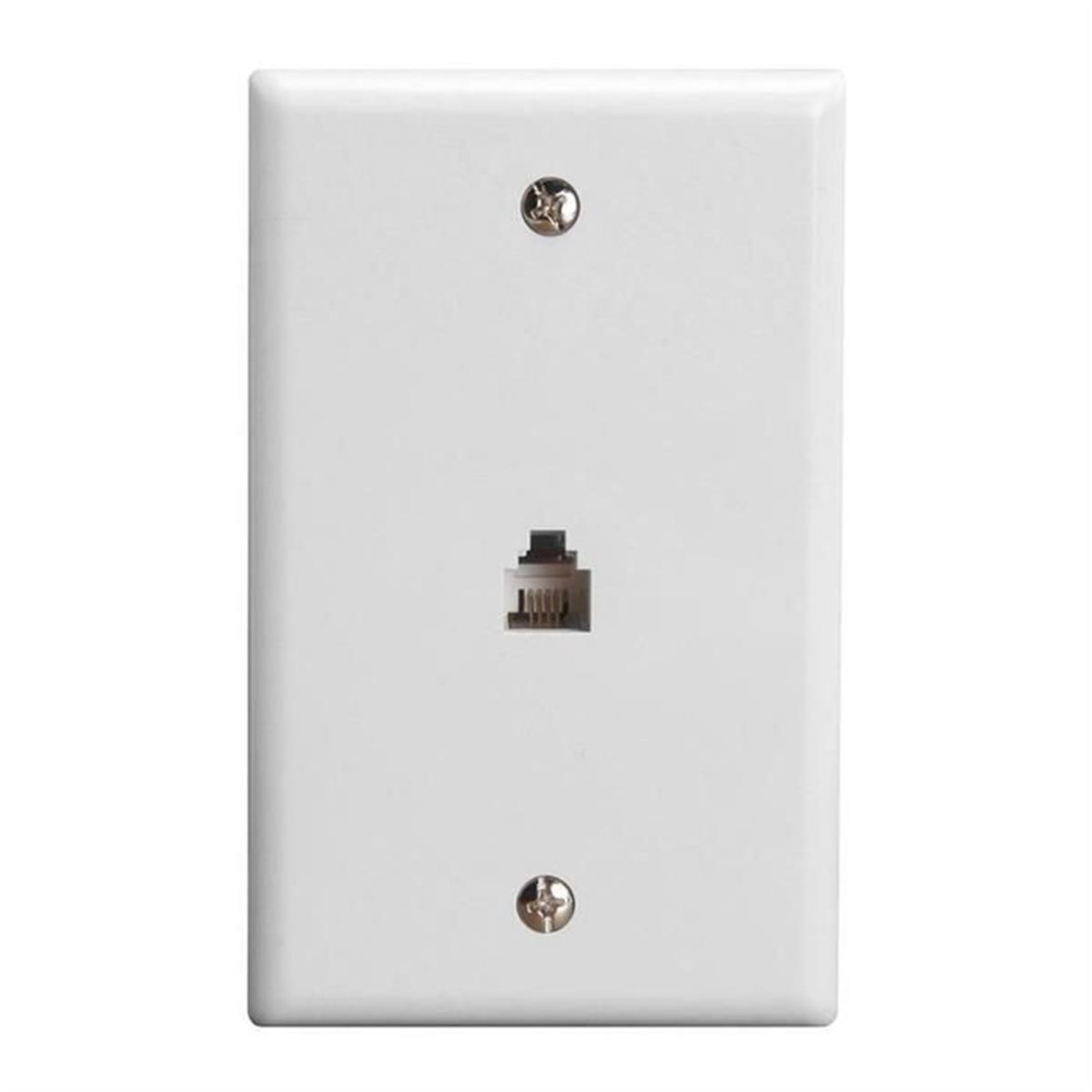 UPC 815239014151 product image for 461-N Wall Plate Jacks 6P4C Single, White | upcitemdb.com