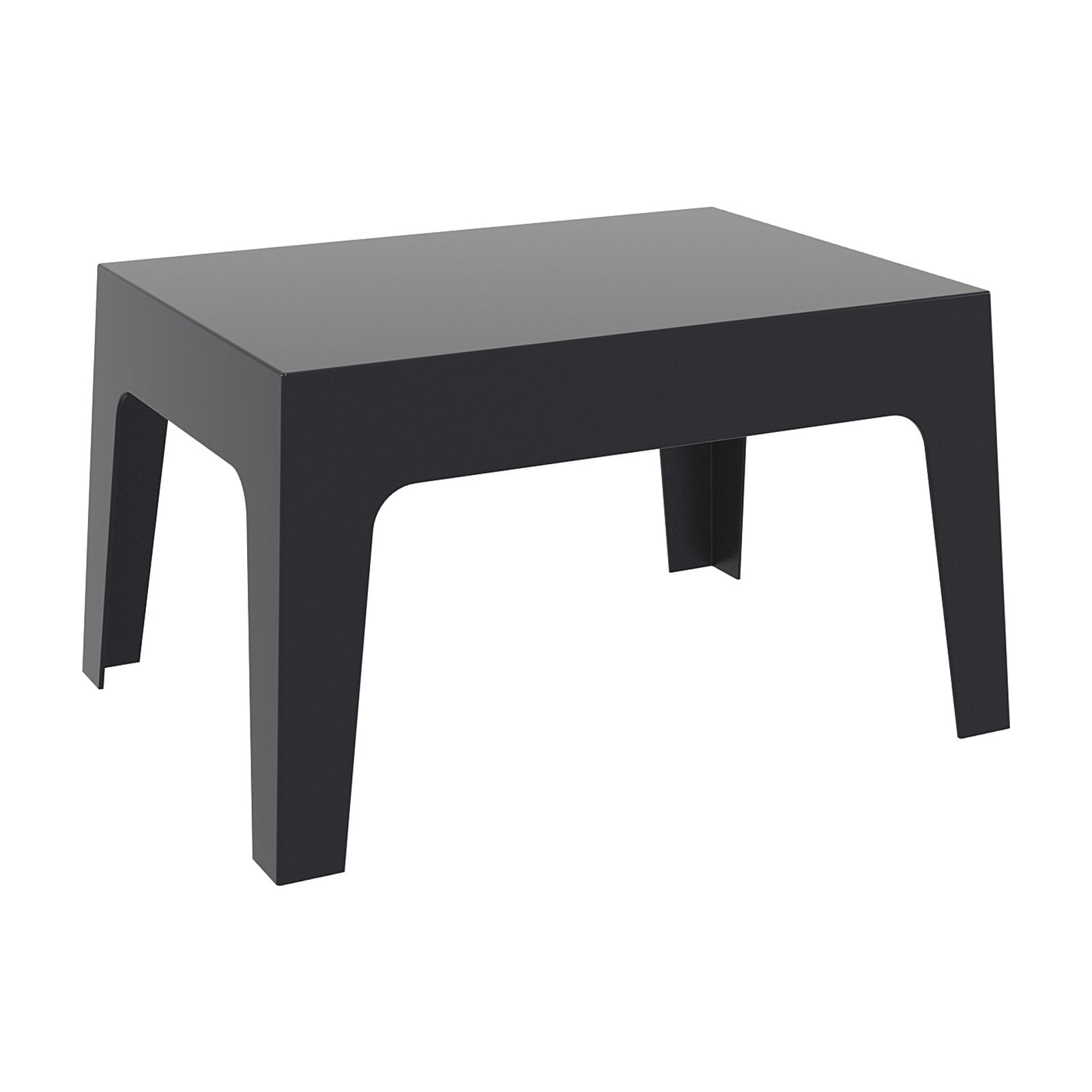 Isp064-bla Box Resin Outdoor Center Table, Black