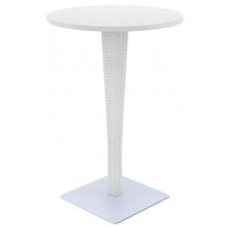 Isp886-wh 27.5 In. Riva Werzalit Top Round Bar Height Table, White