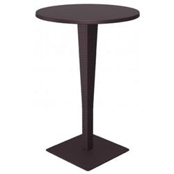 Isp886-br 27.5 In. Riva Werzalit Top Round Bar Height Table, Brown