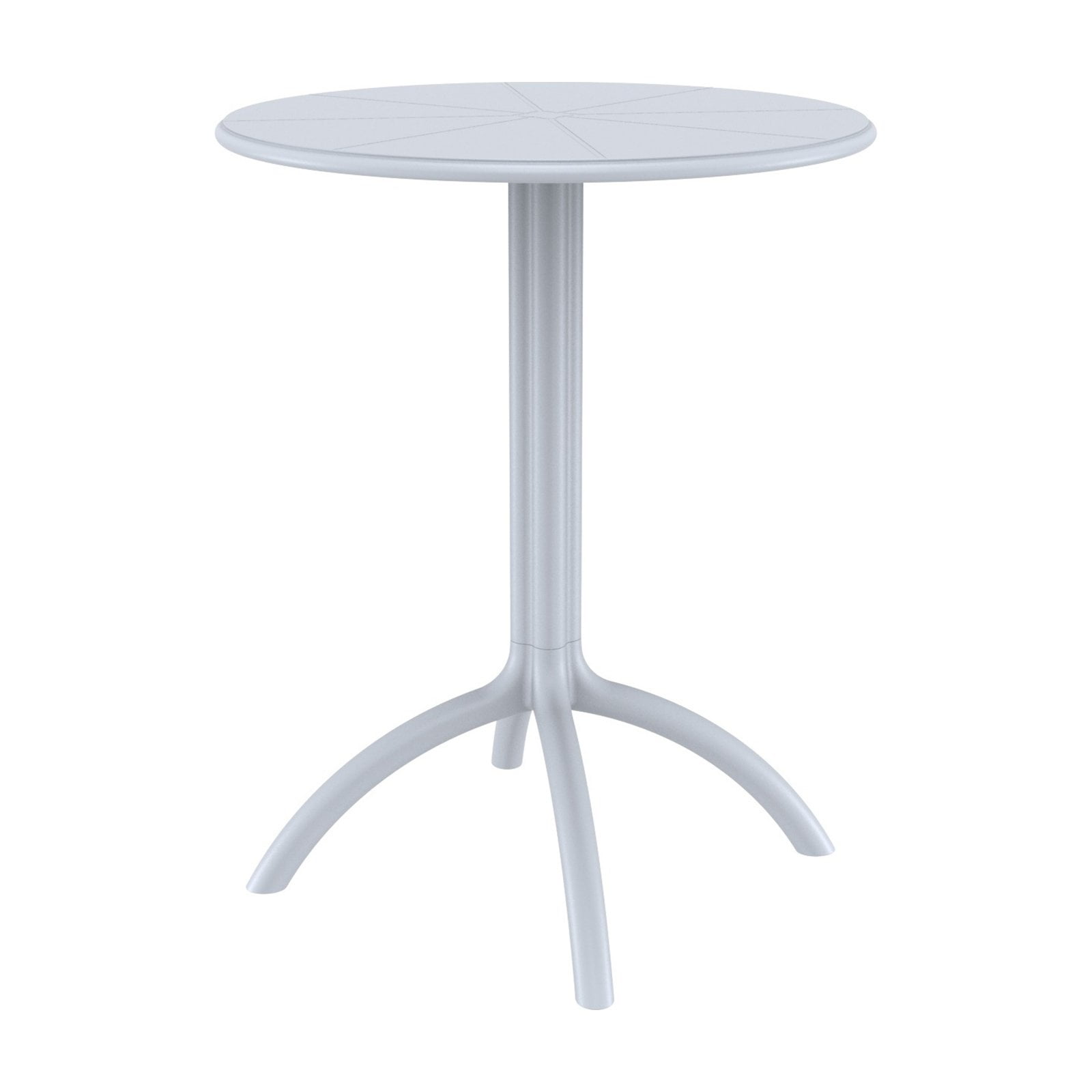Isp160-sil Octopus Round Bistro Table, Silver Gray