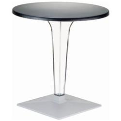 Isp500-bla 24 In. Ice Werzalit Top Round Dining Table With Transparent Base, Black