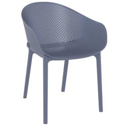 Isp102-dgr Sky Outdoor Dining Chair - Dark Gray