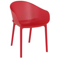Isp102-red Sky Outdoor Dining Chair - Red